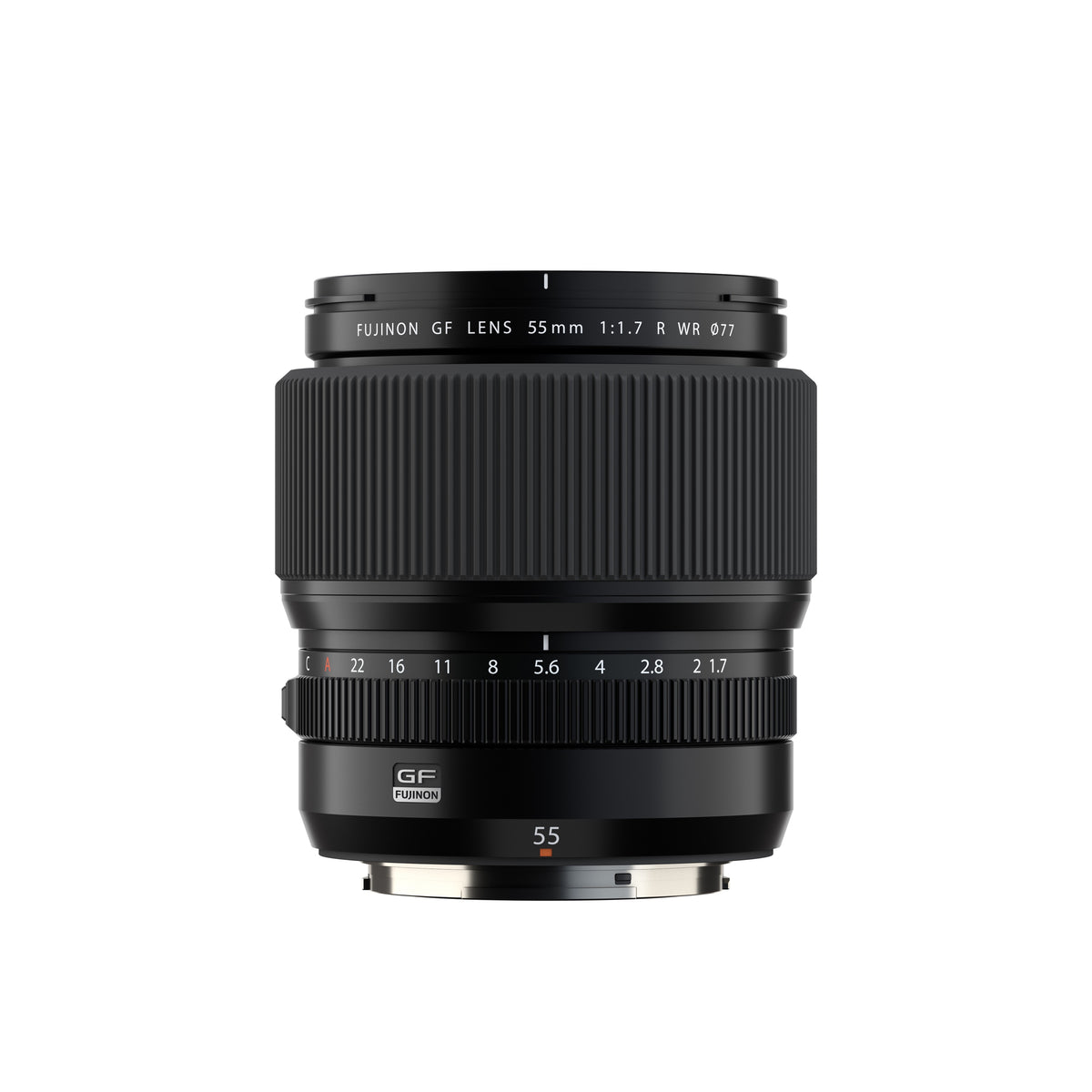 Fujifilm GF 55mm f/1.7 R WR Lens, front view