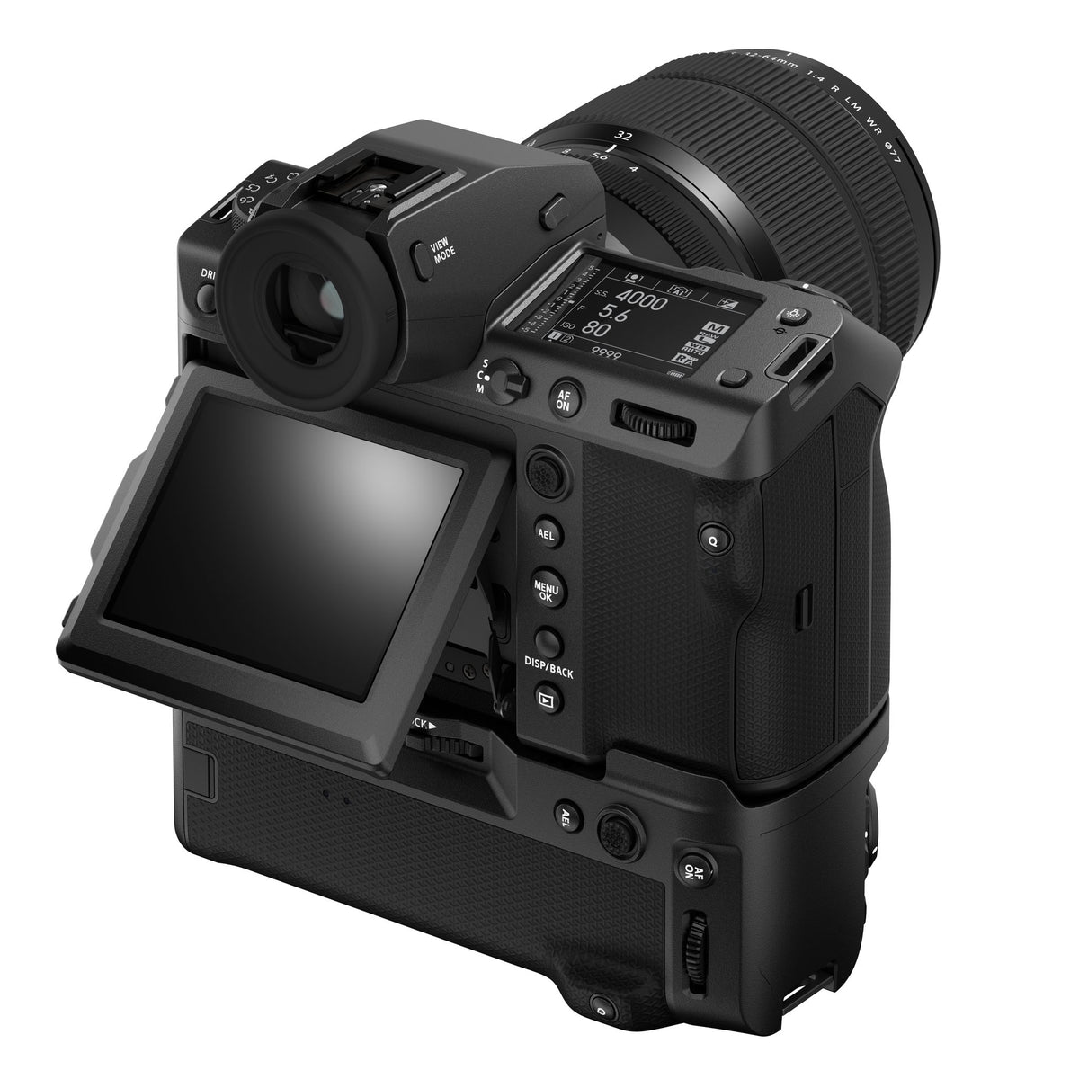 Fujifilm GFX100 II — rear view with GF32-64 lens