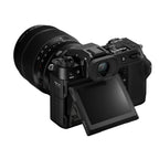 Fujifilm GFX100S II — front left three-quarter view with GF32-64MM lens