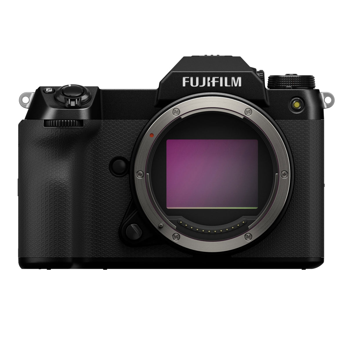 Fujifilm GFX100S II — front view with the sensor exposed