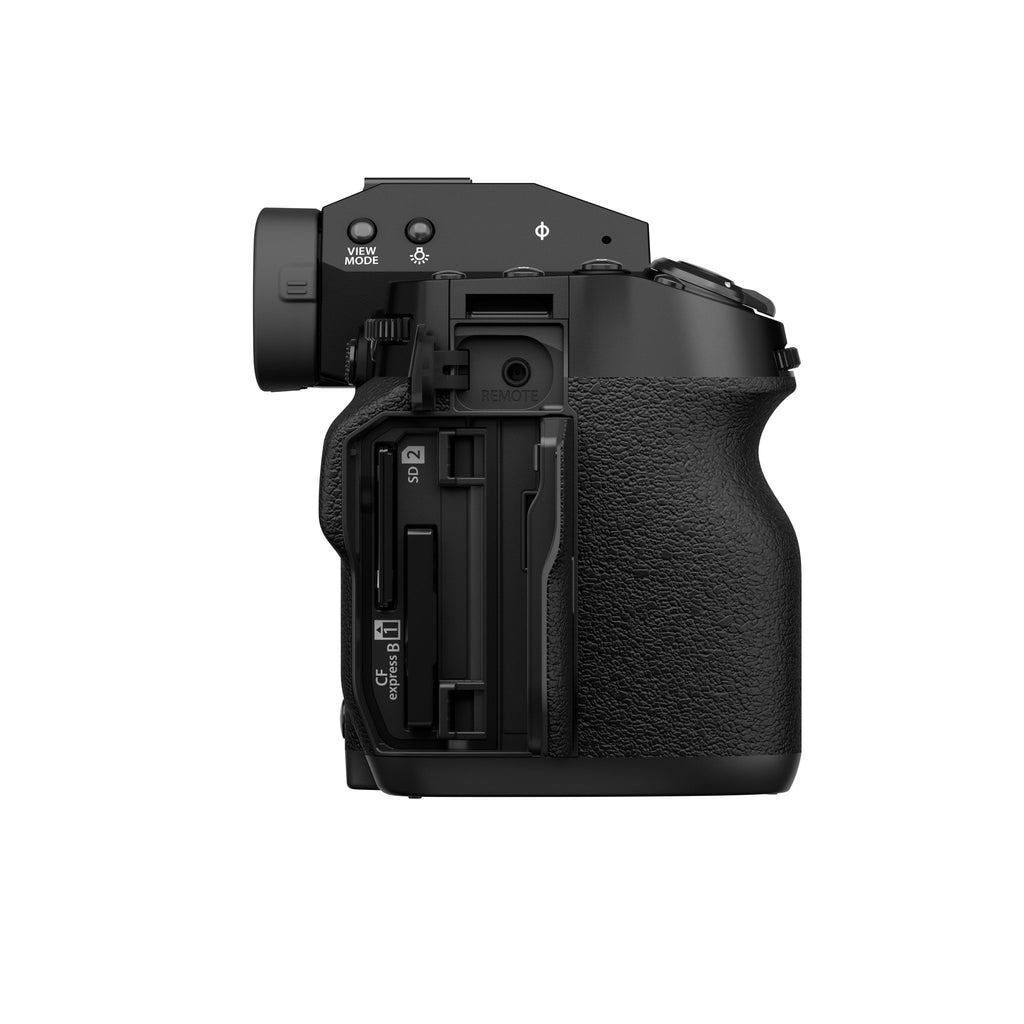 Fujifilm X-H2 — side view showing the card slot